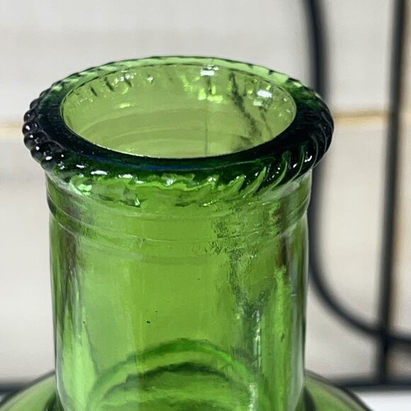 Vintage Wheaton NJ Glass Fire Extinguisher Bottle Eagle Shield & Stars Green - Picture 6 of 8